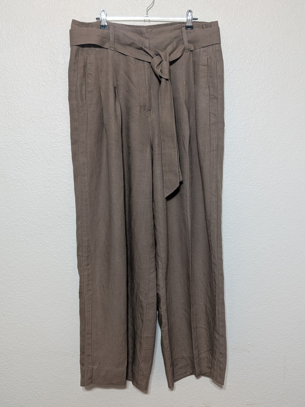 Chico's Belted Pleated Wide Leg Linen Pants Size 10 Chico's 1.5R